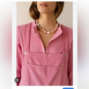 DONNI pink corduroy overalls